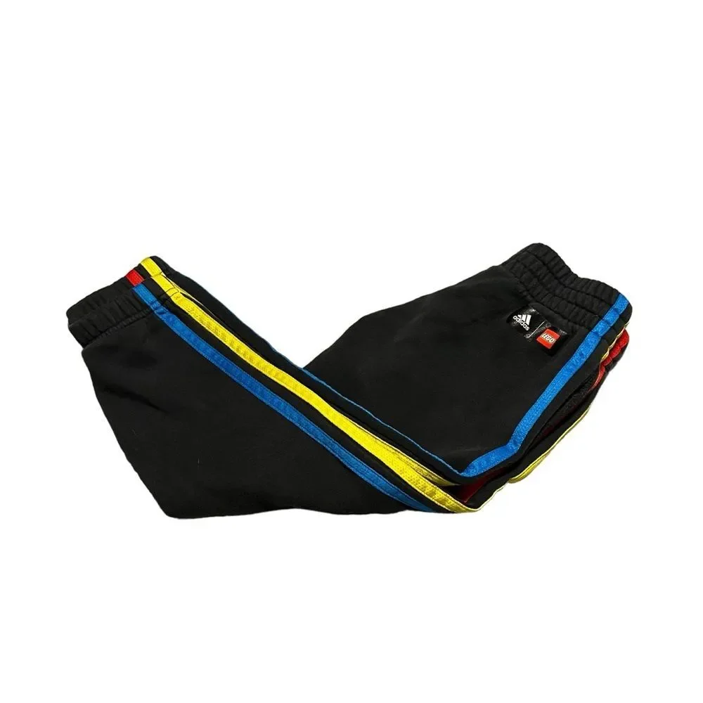 Lego Adidas Hoops Sweat Pants Boys 4T Joggers Black Red Yellow Blue Basketball